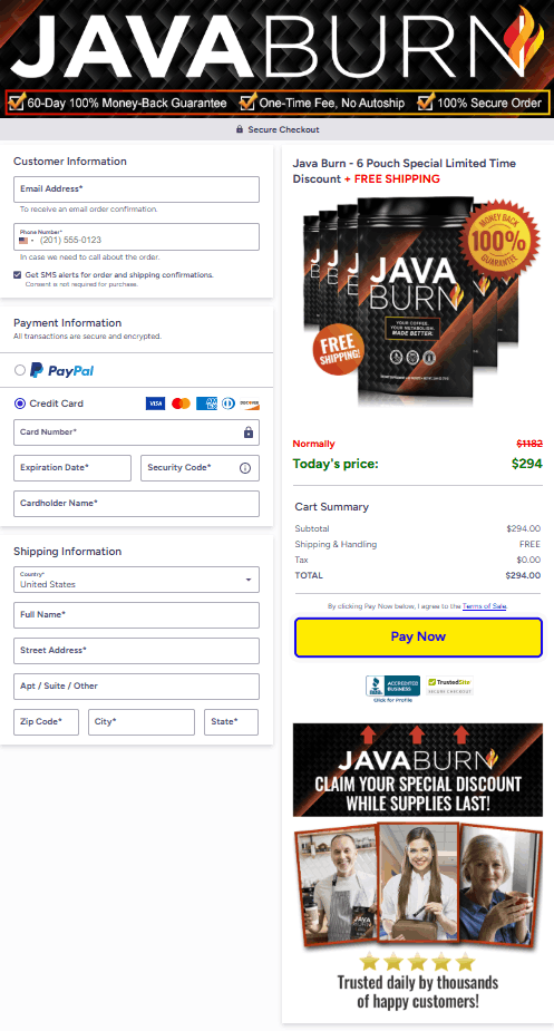Java Burn secure checkout